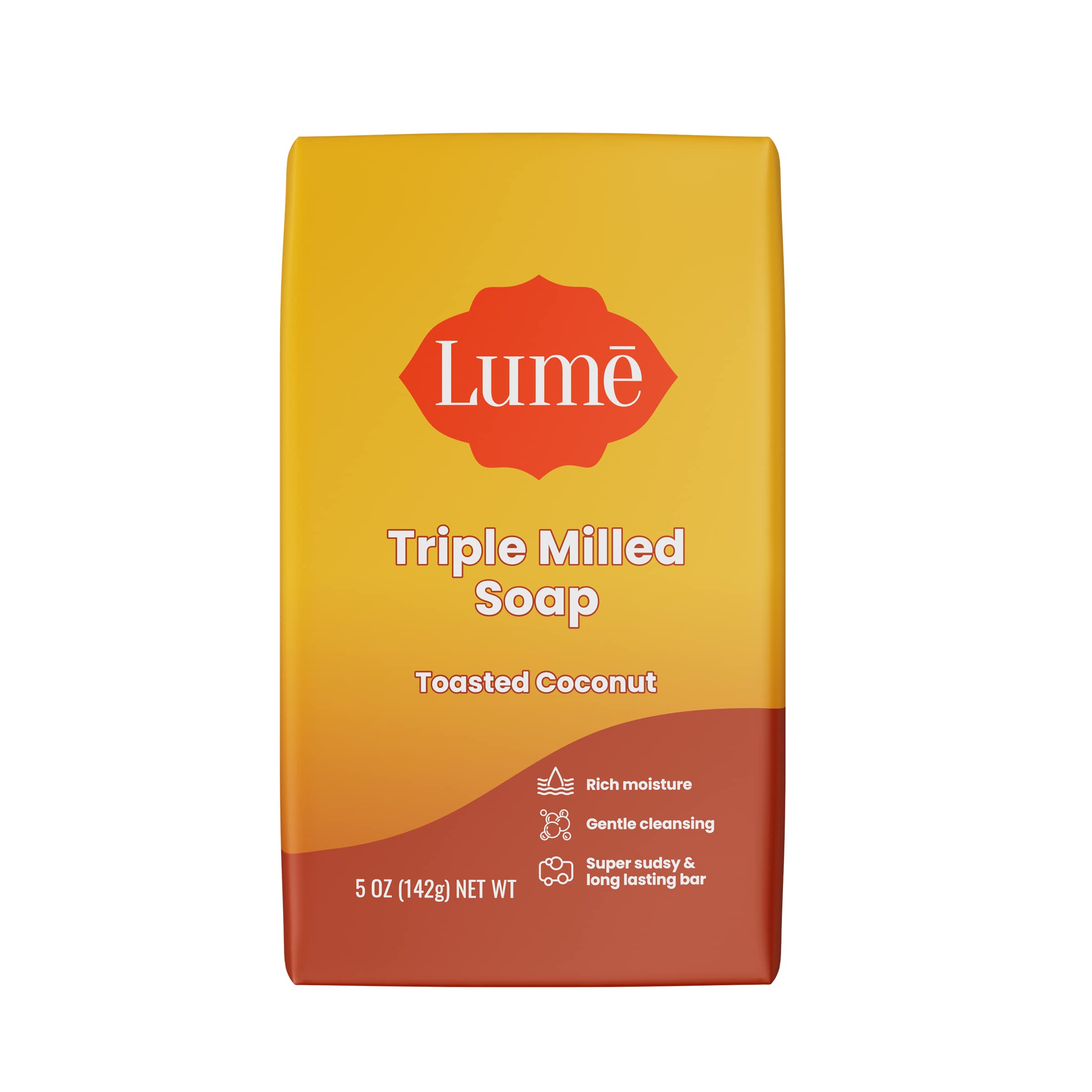 Lume Triple Milled Soap   Rich Moisture  Gentle Cleansing   Paraben Free, Phthalate Free, Skin Safe   5 Ounce (Toasted Coconut)